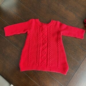 Old Navy Girls Red Sweater Size 6-12 Months Christmas Valentines Holiday